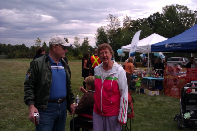 Mike Thompson and Nola Brown at the 6th Annual NRPA Picnic. See the clouds behind them. The rain held off until shortly after noon time.